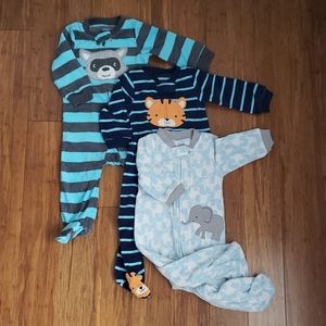 Baby boys - 3 pack, fleece, footed pjs